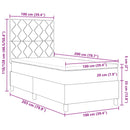 Box spring seng med LED-lysstrimler Gråbrun 100 x 200 cm Stof