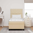 Box spring seng med madras med LED Creme 100 x 200 cm Stof