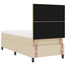 Box spring seng med madras med LED Creme 100 x 200 cm Stof