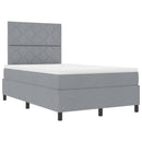 Box spring seng med madras med LED Lysegrå 120 x 190 cm Stof