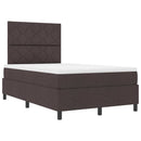 Box spring seng med madras med LED Mørkebrun 120 x 190 cm Stof