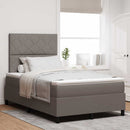 Box spring seng med LED-lysstrimler Gråbrun 120 x 190 cm Stof