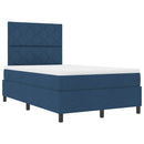Box spring seng med madras med LED Blå 120 x 190 cm Stof