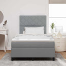 Box spring seng med madras med LED Lysegrå 120 x 200 cm Stof