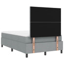 Box spring seng med madras med LED Lysegrå 120 x 200 cm Stof