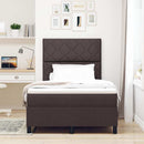 Box spring seng med madras med LED Mørkebrun 120 x 200 cm Stof