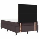Box spring seng med madras med LED Mørkebrun 120 x 200 cm Stof