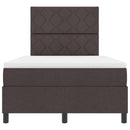 Box spring seng med madras med LED Mørkebrun 120 x 200 cm Stof