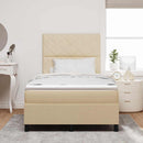 Box spring seng med madras med LED Creme 120 x 200 cm Stof
