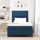 Box spring seng med madras med LED Blå 120 x 200 cm Stof