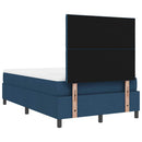 Box spring seng med madras med LED Blå 120 x 200 cm Stof
