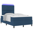 Box spring seng med madras med LED Blå 120 x 200 cm Stof