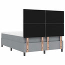 Box spring seng med LED-lysstrimler Lysegrå 140 x 190 cm Stof