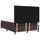 Box spring seng med LED-lysstrimler Mørkebrun 140 x 190 cm Stof