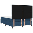 Box spring seng med LED-lysstrimler Blå 140 x 190 cm Stof