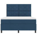 Box spring seng med LED-lysstrimler Blå 140 x 190 cm Stof