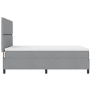 Box spring seng med LED-lysstrimler Lysegrå 140 x 200 cm Stof