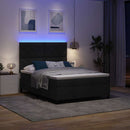 Box spring seng med LED-lysstrimler Sort 140 x 200 cm Stof