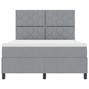 Box spring seng med madras med LED Lysegrå 160 x 200 cm Stof