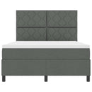 Box spring seng med LED-lysstrimler Mørkegrå 160 x 200 cm Stof
