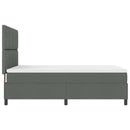 Box spring seng med LED-lysstrimler Mørkegrå 160 x 200 cm Stof