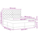 Box spring seng med LED-lysstrimler Mørkegrå 160 x 200 cm Stof