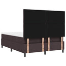 Box spring seng med LED-lysstrimler Mørkebrun 160 x 200 cm Stof
