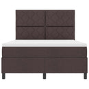 Box spring seng med LED-lysstrimler Mørkebrun 160 x 200 cm Stof