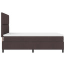 Box spring seng med LED-lysstrimler Mørkebrun 160 x 200 cm Stof