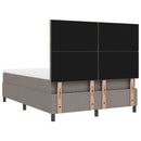 Box spring seng med LED-lysstrimler Gråbrun 160 x 200 cm Stof