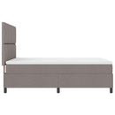 Box spring seng med LED-lysstrimler Gråbrun 160 x 200 cm Stof