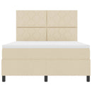 Box spring seng med LED-lysstrimler Creme 160 x 200 cm Stof