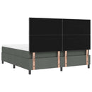Box spring seng med LED-lysstrimler Mørkegrå 180 x 200 cm Stof