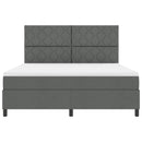 Box spring seng med LED-lysstrimler Mørkegrå 180 x 200 cm Stof