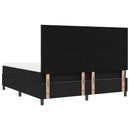 Box spring seng med LED-lysstrimler Sort 180 x 200 cm Stof