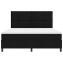 Box spring seng med LED-lysstrimler Sort 180 x 200 cm Stof