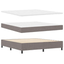 Box spring seng med LED-lysstrimler Gråbrun 180 x 200 cm Stof