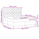 Box spring seng med LED-lysstrimler Gråbrun 180 x 200 cm Stof