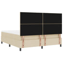 Box spring seng med LED-lysstrimler Creme 180 x 200 cm Stof