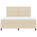 Box spring seng med LED-lysstrimler Creme 180 x 200 cm Stof