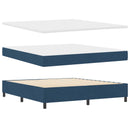 Box spring seng med LED-lysstrimler Blå 180 x 200 cm Stof