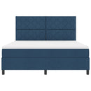 Box spring seng med LED-lysstrimler Blå 180 x 200 cm Stof