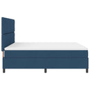 Box spring seng med LED-lysstrimler Blå 180 x 200 cm Stof