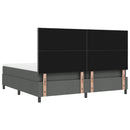 Box spring seng med LED-lysstrimler Mørkegrå 200 x 200 cm Stof