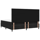 Box spring seng med madras med LED Sort 200 x 200 cm Stof