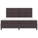 Box spring seng med madras med LED Mørkebrun 200 x 200 cm Stof