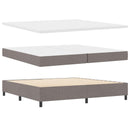 Box spring seng med LED-lysstrimler Gråbrun 200 x 200 cm Stof