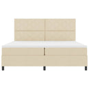 Box spring seng med madras med LED Creme 200 x 200 cm Stof
