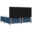 Box spring seng med madras med LED Blå 200 x 200 cm Stof
