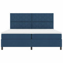 Box spring seng med madras med LED Blå 200 x 200 cm Stof